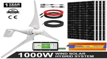 ECO-WORTHY Kit de aerogenerador más panel solar de 1000 vatios 24V