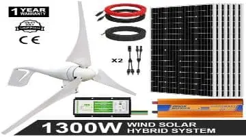 ECO-WORTHY 1300 W 24V Kit de aerogenerador solar