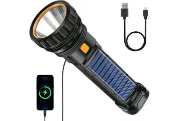 linterna solar con 3 modos de luz